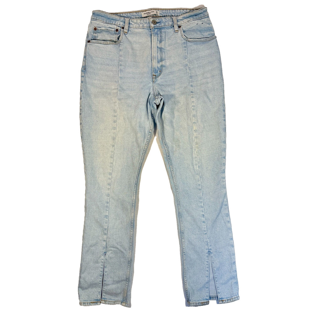 Abercrombie & Fitch Skinny High Rise Jeans Women's Size 14/32 Light Blue Wash